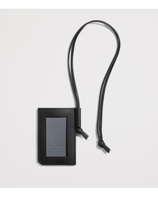 Bottega Veneta Black Leather Intrecciato Badge Holder for men