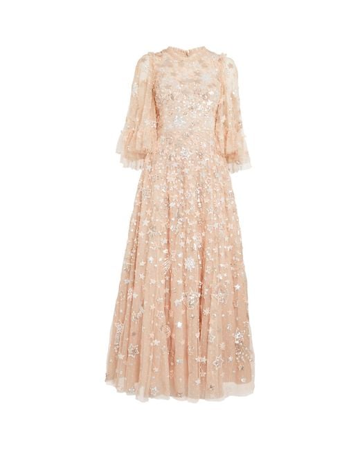 Needle & Thread Natural Embellished Constellation Gown