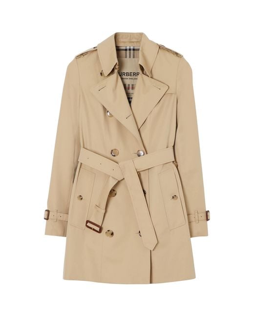 Burberry Natural Gabardine Chelsea Short Trench Coat