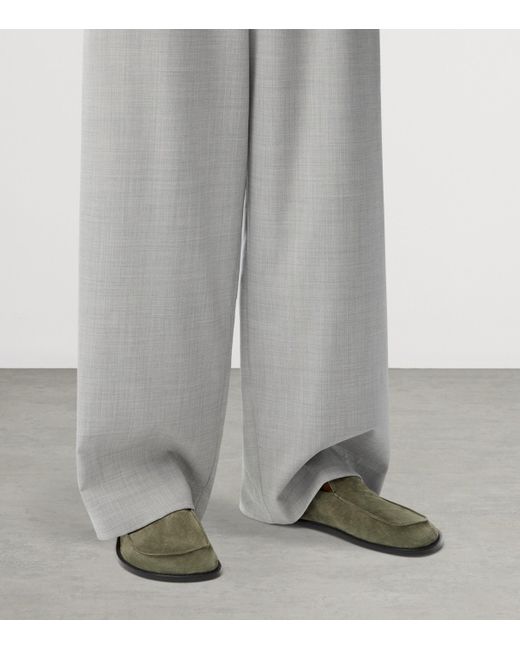 Loewe Green Suede Flex Loafers for men
