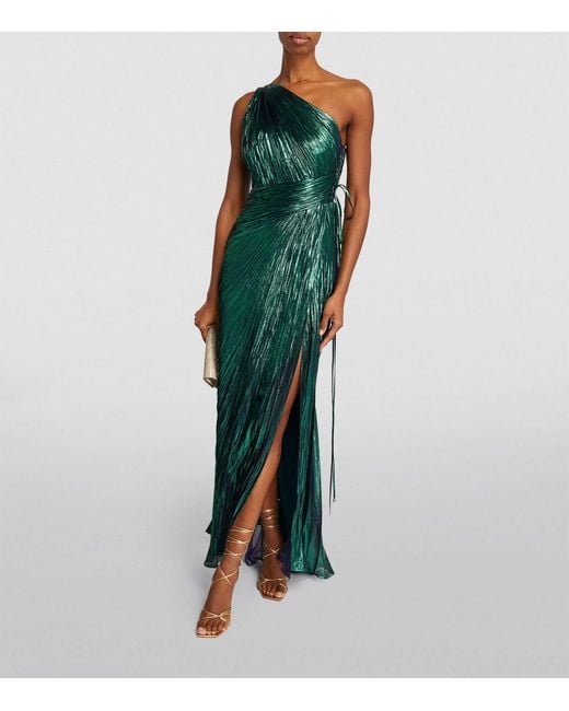 Maria Lucia Hohan Green Exclusive One-shoulder Jolene Gown
