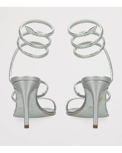 Rene Caovilla White Embellished Cleo Sandals 80