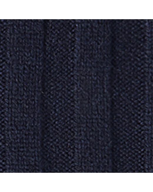 Brunello Cucinelli Blue Cashmere Ribbed Scarf for men
