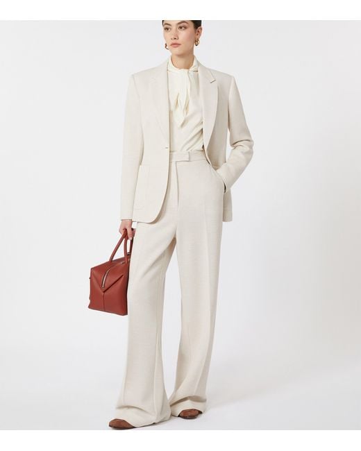 Max Mara White Virgin Wool Single-Breasted Blazer