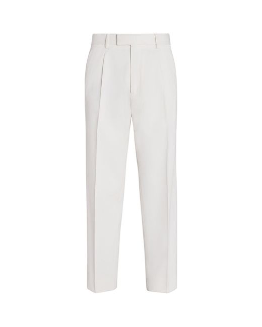 Zegna White Cotton-wool Trousers for men