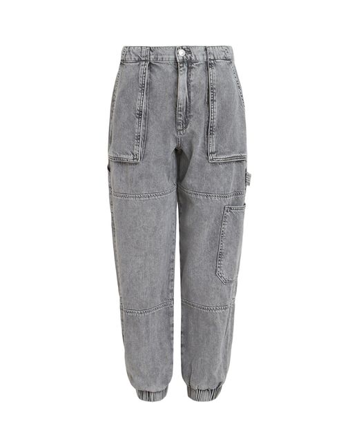 AllSaints Gray High-rise Cargo Trousers