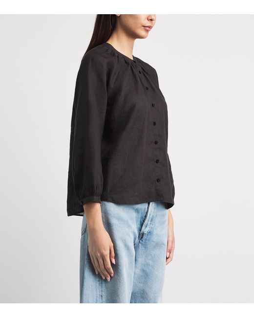 Citizens of Humanity Black Linen Paro Blouse