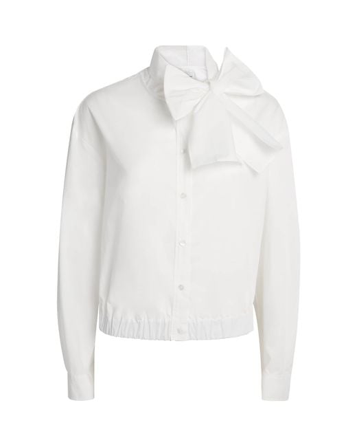 Claudie Pierlot White Cotton Pussy-Bow Blouse