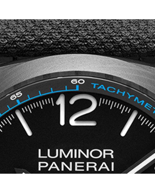 Panerai Gray Carbon Luminor Chronograph Watch 44mm for men
