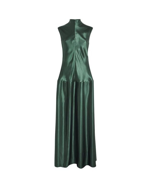 FFORME Green Satin Nyx Maxi Dress