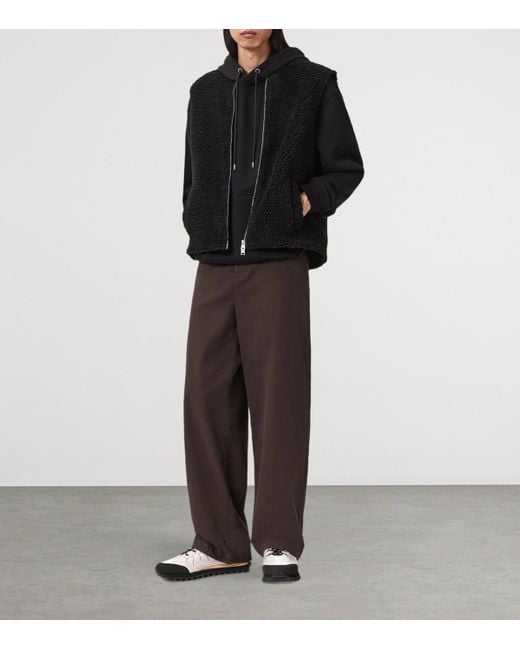 AllSaints Black Sherpa Otis Gilet for men