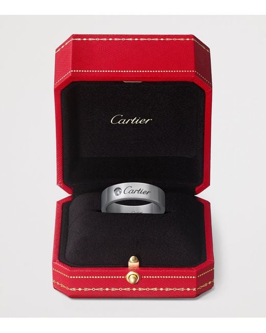 Cartier Gray Platinum And Diamond C De Wedding Band
