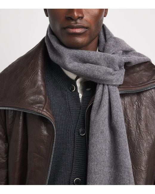 Johnstons Gray Natural Cashmere Scarf for men