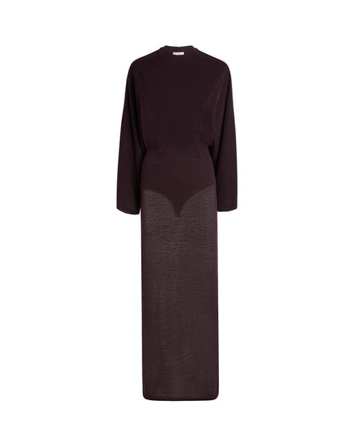 Alaïa Purple Sheer Maxi Dress