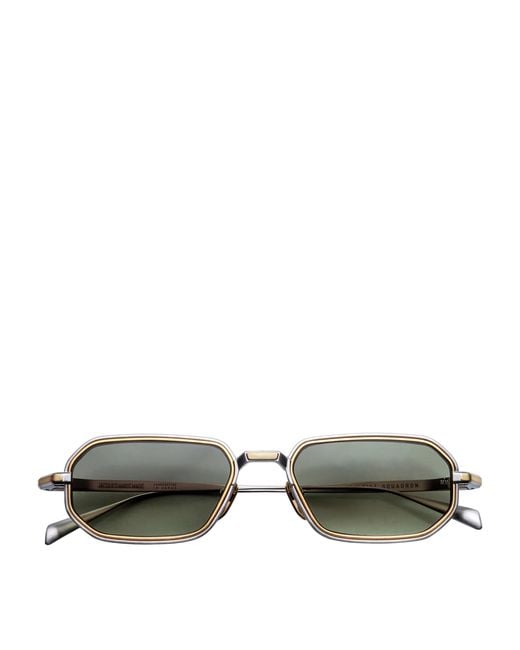 Jacques Marie Mage Green Titanium Squadron Irregular Sunglasses for men