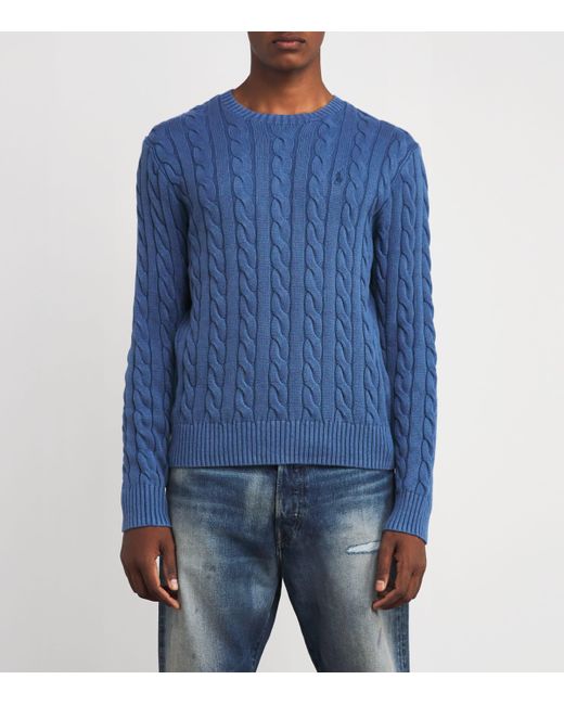 Polo Ralph Lauren Blue Cotton Crew-Neck Sweater for men