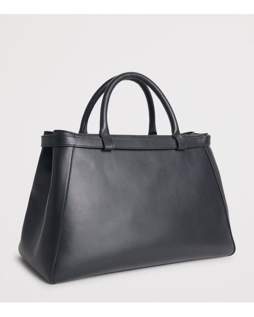 Harrods Black Medium Leather Grace Top-Handle Bag