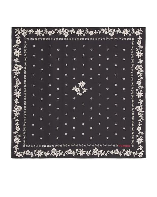 Claudie Pierlot Black Silk Floral Neck Scarf