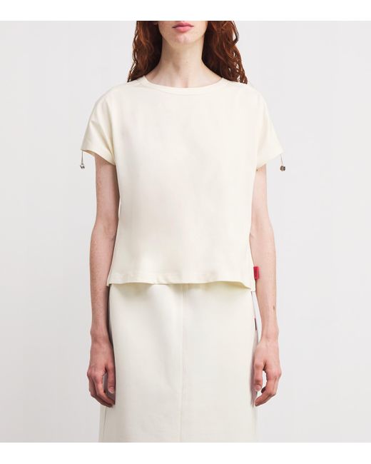 MAX&Co. White Cotton Jersey And Canvas Top