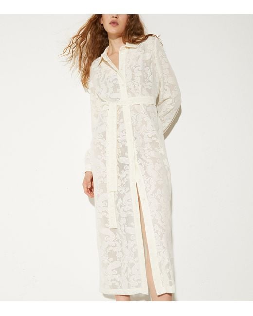 MAX&Co. White Paisley Jacquard Maxi Dress