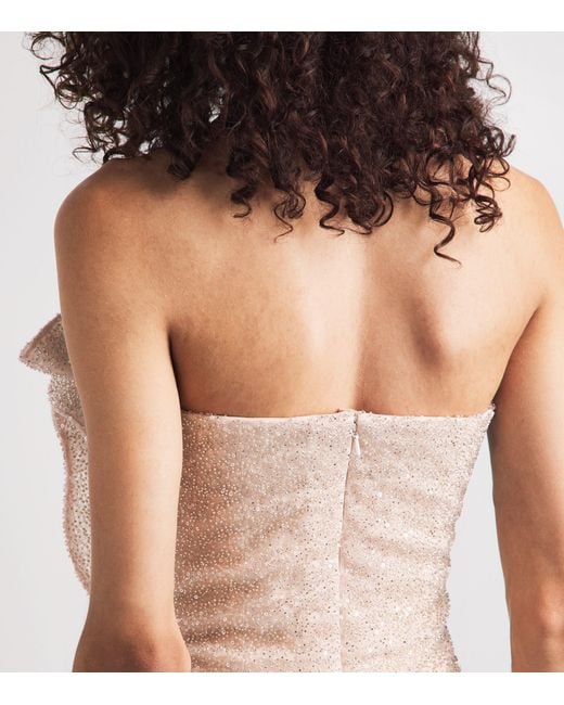Gaurav Gupta Pink Ruffle Sequin Auror Mini Dress