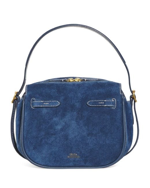 Polo Ralph Lauren Blue Mini Suede Id Satchel Bag