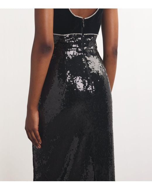 Rebecca Vallance X Nicky Hilton Sequinned Lena Gown in Black