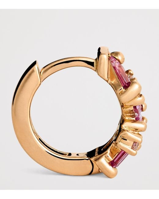 Suzanne Kalan Metallic Diamond And Sapphire Frenzy Huggie Earrings