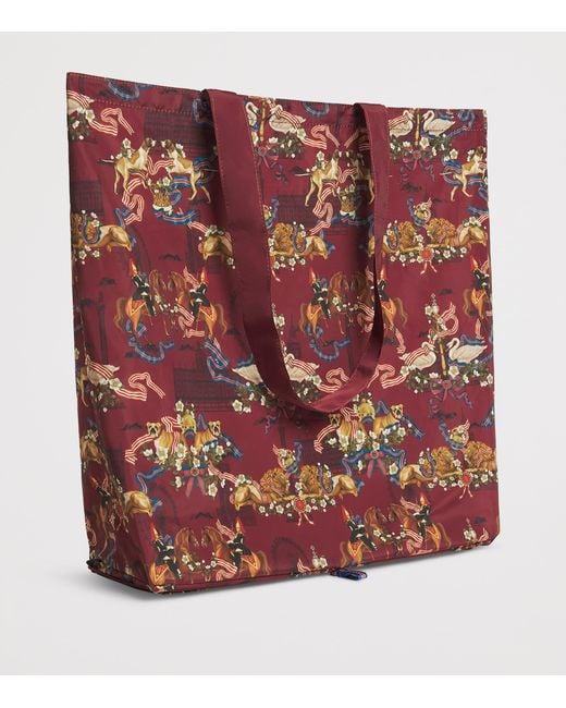 Harrods Red Great British Pocket Shopper Bag