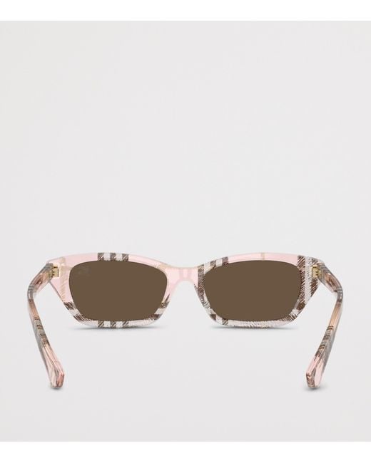 Burberry Brown Acetate Be4488 Rectangle Sunglasses