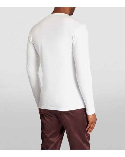 Tom Ford White Henley Lounge Shirt for men