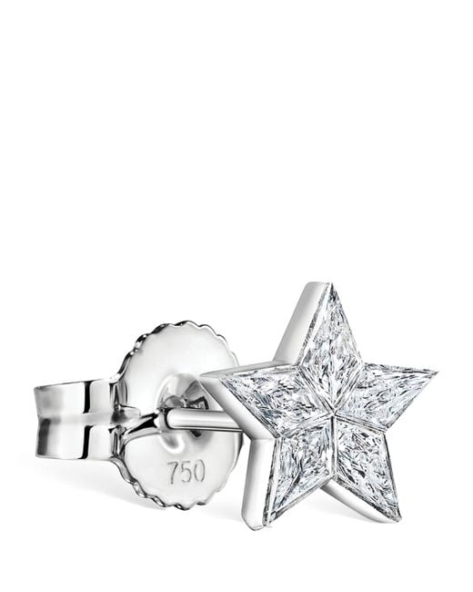 Maria Tash White Invisible Set Diamond Star Stud Earring