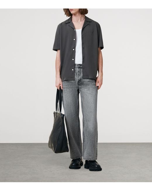 AllSaints Black Cotton Hudson Shirt for men