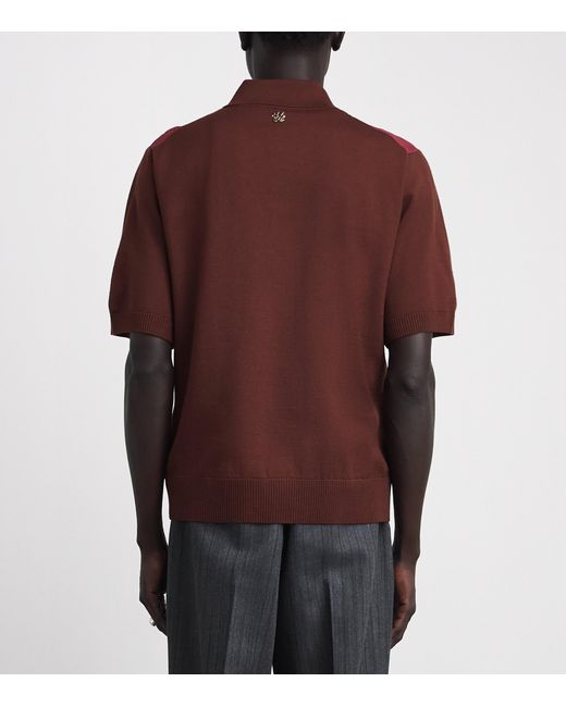Amiri Red Wool-Blend Panelled Knit Shirt for men