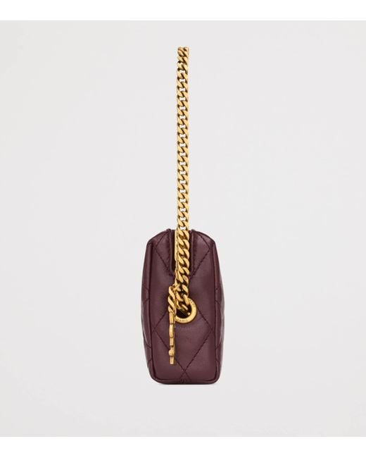 Saint Laurent Purple Matelassé Chain Wallet