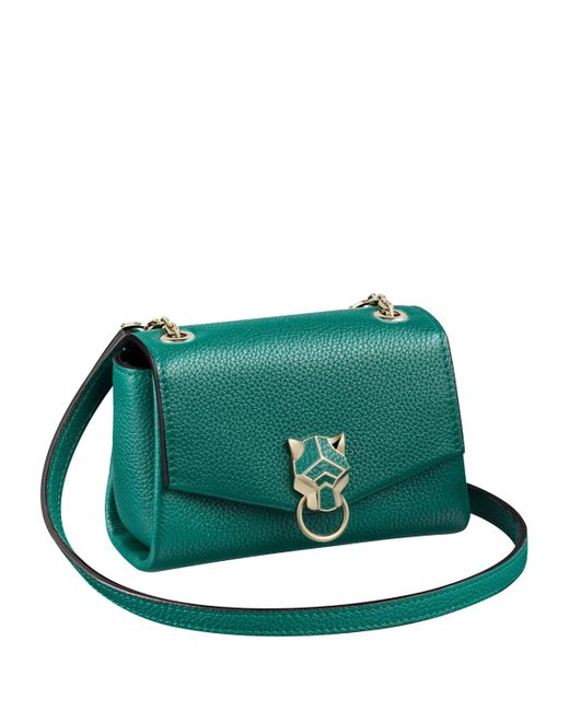 Cartier Green Micro Leather Panthère Cross-Body Bag