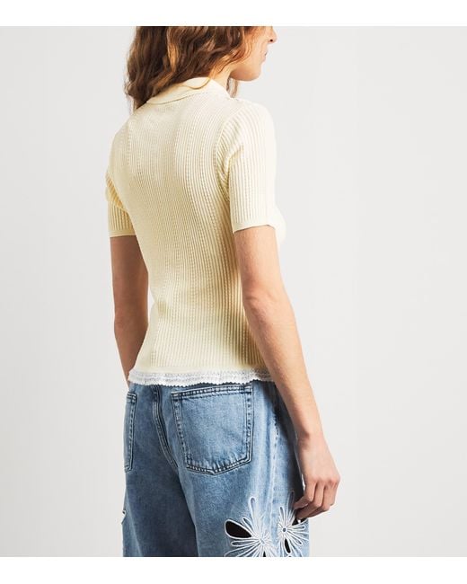 Sandro Natural Knit Slim Polo Shirt