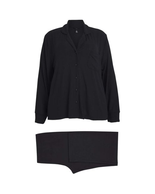 Skims Black Soft Lounge Ribbed Pyjama Set
