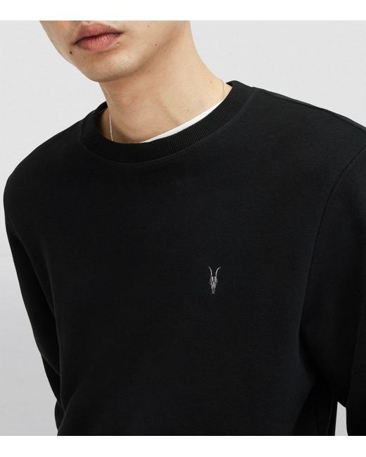 AllSaints Black Cotton Raven Sweatshirt for men