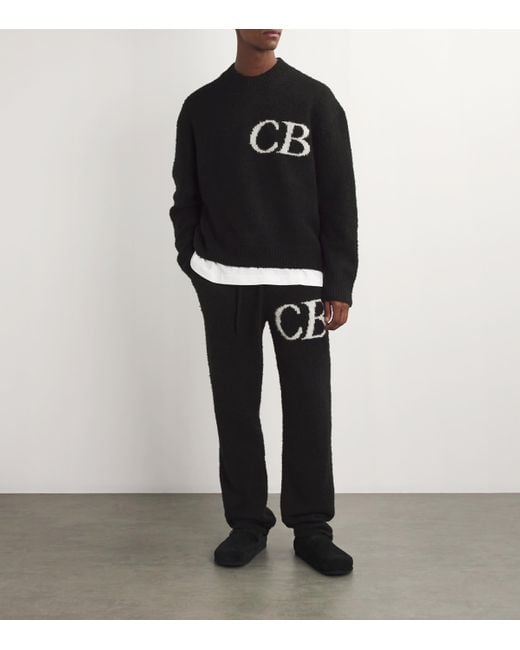 Cole Buxton Black Wool-Blend Logo Sweater for men