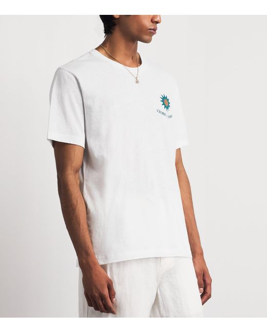 Frescobol Carioca White Cotton-Linen Dinis T-Shirt