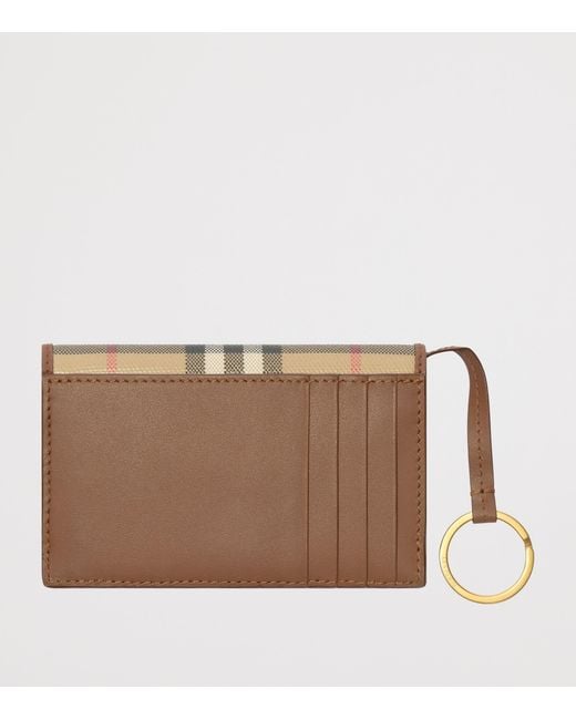 Burberry Natural Check Card Holder Keyring