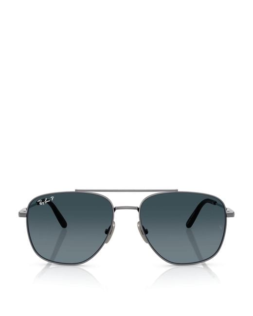 Ray-Ban Gray Titanium William Square Sunglasses