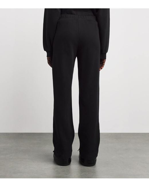 Skims Black Cotton-Blend Fleece Straight Sweatpants