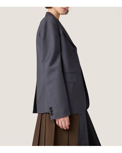 Miu Miu Black Mohair-Blend Single-Breasted Blazer