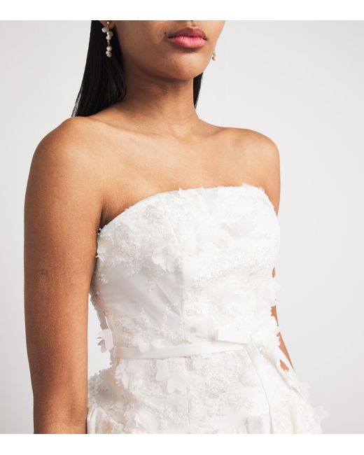 Maje White Embellished Floral Mini Dress