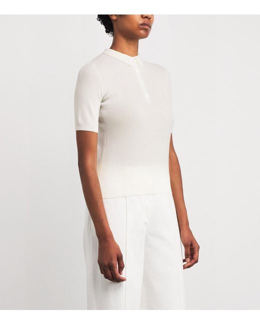 Eleventy White Cashmere Knitted Polo Shirt
