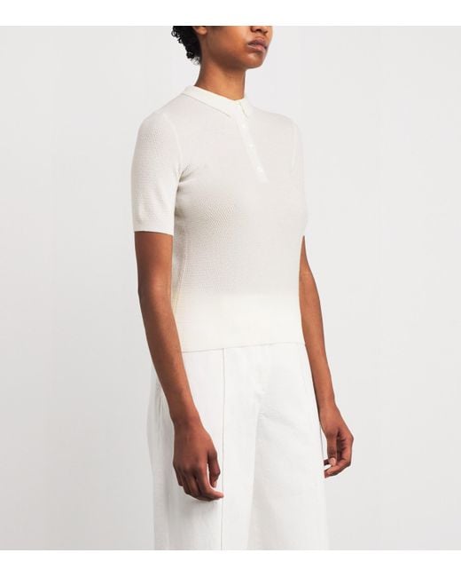 Eleventy White Cashmere Knitted Polo Shirt