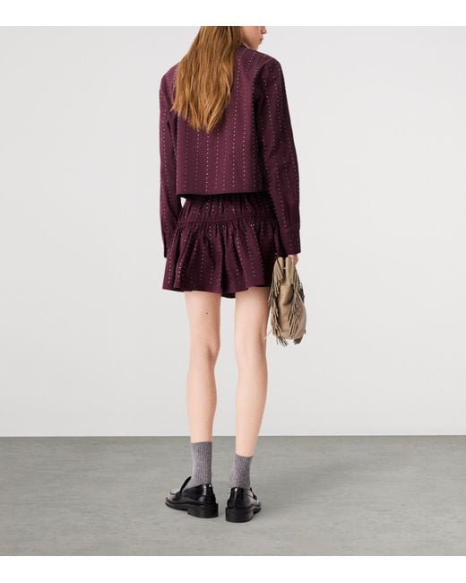 Maje Red Embellished Mini Skirt