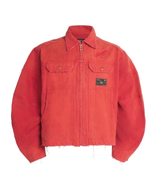 Willy Chavarria Red Cotton Canvas Stockton Jacket for men